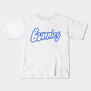 New Jeans NewJeans Bunnies fanbase blue typography | Morcaworks Kids T-Shirt